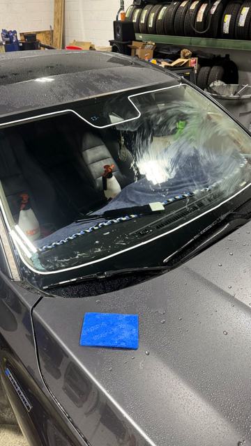 Windshield film, Install in progress